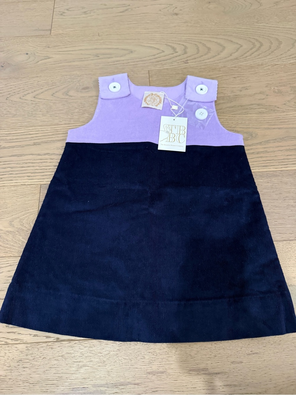 The Beaufort Bonnet Company Girls Jumper Dress 3T Purple Navy Corduroy NWT
